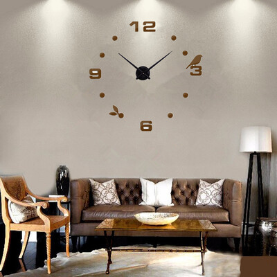 

Wall ClockModern Frameless DIY Wall Clock Large 3D Wall Watch Non Ticking for Living Room Bedroom Kitchen