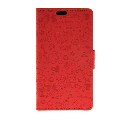 

MOONCASE Cute Little Witch Leather Side Flip Wallet Card Holder Stand Pouch ЧЕХОЛ ДЛЯ Sony Xperia E4G Red