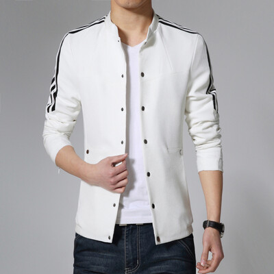 

New Men Fashion Designers Jackets 2016 Slim Fits Men Coats Spring Autumn Men Outwears Plus Size  White Navy Blue Men Coats