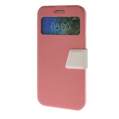 

MOONCASE View window Leather Wallet Flip Stand Pouch чехол для Samsung Galaxy E7 Pink