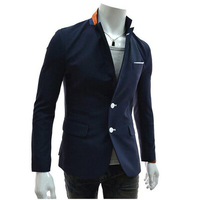 

Zogaa New Mens Suit Matching Color Many Pockets Slim