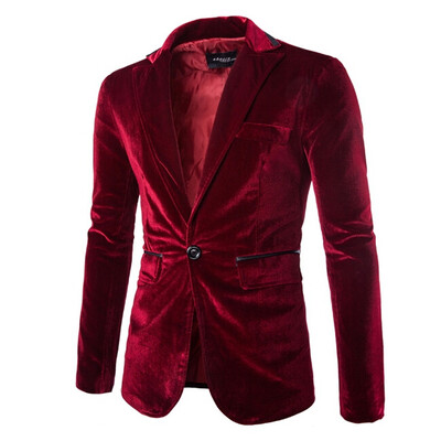 

Zogaa Mens Suit Silk Light Single-breasted Wick Down New Slim