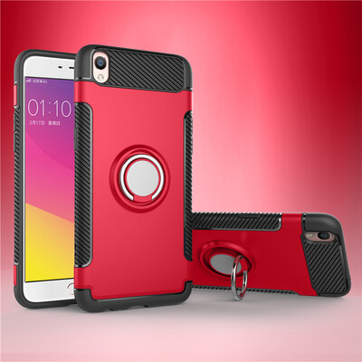 

OPPO R9R9S Armor Car Magnetic Suction Ring Bracket Silicon TPU Hard PC Phone Case