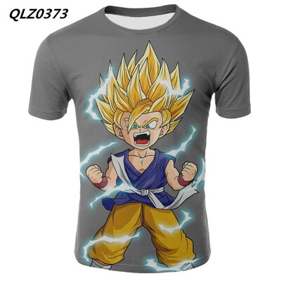 

Large Size Mens Fashion Casual T-shirt Dragon Ball Anime Print T-shirt Short Sleeve Slim Sport T-shirt Top