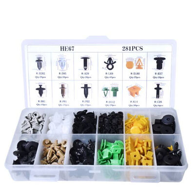 

CNIKESIN HE67 281PCS Mixed Car Fastener Auto Door Plank Nylon Rivets Retainer Clips for Honda Nissan Toyota Volvo Hyundai