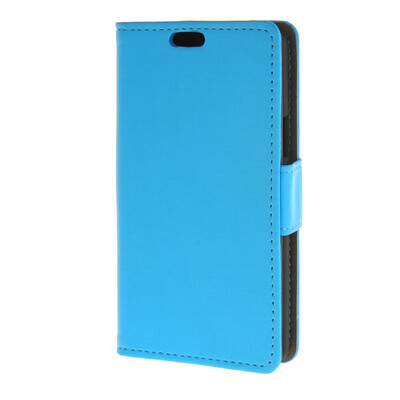 

MOONCASE Vivid colors Leather Wallet Card Slot Bracket Back Case Cover for LG Joy H220 Blue