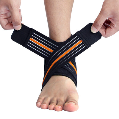 

LAC Ankle Sport Gauntlets Basketball Soccer Badminton Sprains Protection Feet Foot Ankle Pressure Band Orange L for 40-44 yards Right foot single