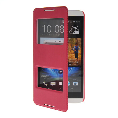 

MOONCASE View Window Leather Side Flip Pouch Stand Shell Back ЧЕХОЛ ДЛЯ Htc Desire 816 Hot pink