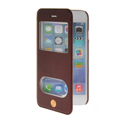 

MOONCASE View Window Leather Side Flip Pouch Stand Shell Back ЧЕХОЛ ДЛЯ Apple iPhone 6 Plus Red