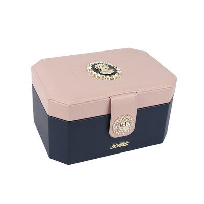

SOFIS Queen Jewelry Box Double Big Jewelry Box Jewelry Storage Box Necklace Box Simple Korean Style European Birthday Gift Dark Blue