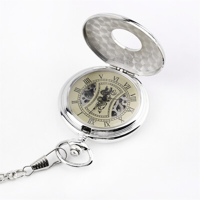 

Men Women Antique Retro Vintage Pocket Mechanical Watch Chain Bronze Silver