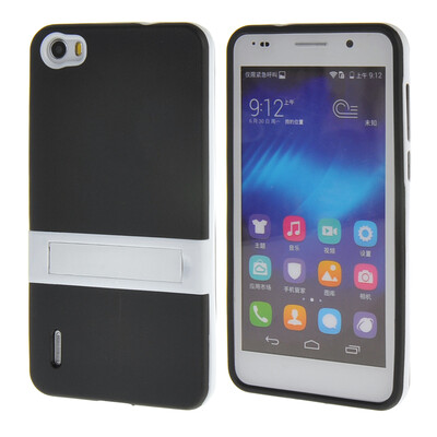 

MOONCASE Huawei 6 Дело Желе цвета силиконовый гель ТПУ Тонкий с подставкой обложка чехол для Huawei Honor 6 Черный