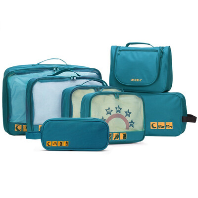 

Blue Orange LYCEEM Storage Bag Travel Wash Storage Set 7pcs Wash Bag Storage Bag 4pcs Shoe Bag Digital Bag Light Waterproof Navy Blue