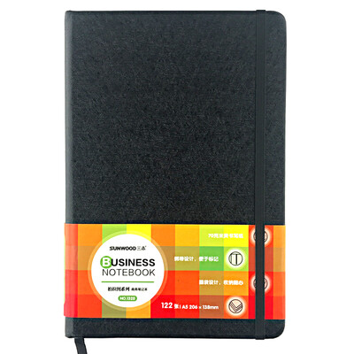 

San Wood SUNWOOD Plato series eight color business leather notebook notepad black 1320 office stationery