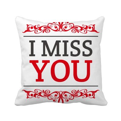 

Valentines Day I Miss You Square Throw Pillow Insert Cushion Cover Home Sofa Decor Gift