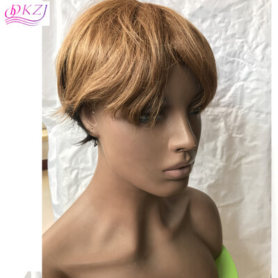 

Short Brazilin Bob Wigs for Black Women Wave 100 Human Hair Lace Front 1brown Wig L Shaped with Natural Hairline for PartyCosp