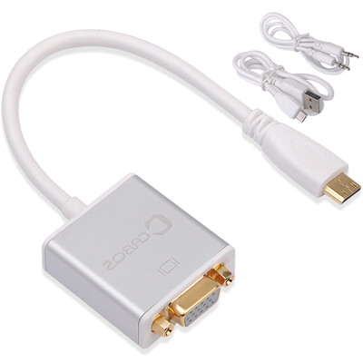 

Foggy Kappa cabos F0101 MINI HDMI to VGA high-definition converter with audio hdmi to vga adapter with audio band with power silver