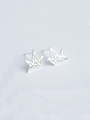 

ONICE 925 Sterling Silver Eearing with Origami Crane Design WQE013