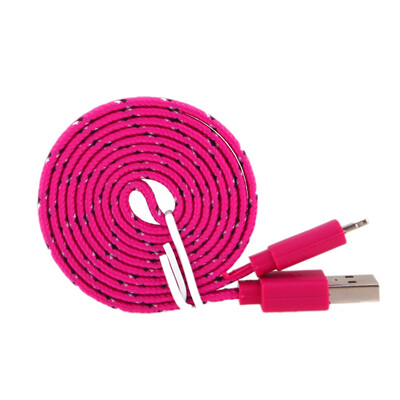 

3610Ft Durable Braided Flat 8Pin Double-sided USB Data Sync Charger Cable Cord for iPhone 5 5S 6 6S Plus iPad 4 5 Air iOS9