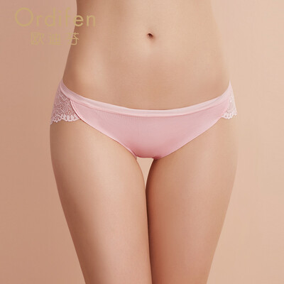 

Ou Difen ladies underwear new low waist briefs XK7302 apricot pink