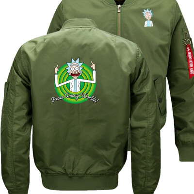 

Rick&Morty hands Green tongue Bomber Flight Flying Jacket Winter thicken Warm Zipper Men Jackets Anime Mens Casual Coat
