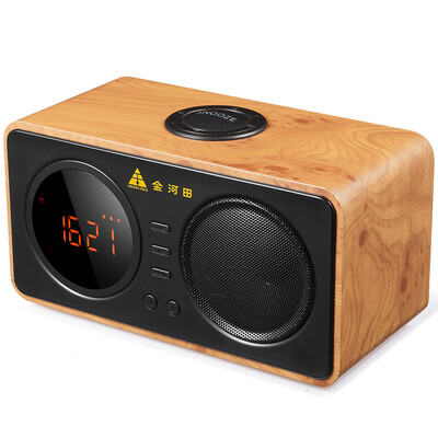 

Golden Field D30 yellow wood computer audio wireless Bluetooth speaker phone card alarm clock display mini subwoofer wood