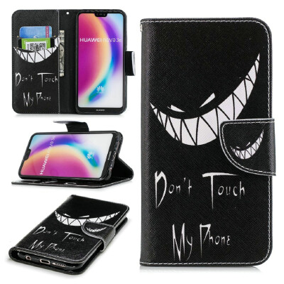 

BEFOSPEY Painting PU LeatherSoft TPU Card Slot Stand Wallet Case For Huawei P20 Lite584"