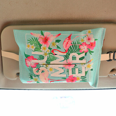 

Yuan Yuan cloth art paper bag INS wind&fire bird car with a tray of cotton&linen paper towel bag sun visor back hanging flower