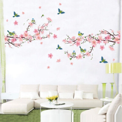 

Новый 3D Розовый CHERRY BLOSSOM WALL Наклейка Art Home Decor Графика Цветы Лепестки Дерево