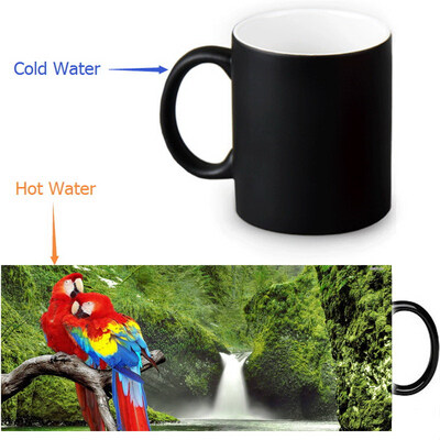 

Parrot 350ml12oz Heat Reveal Mug Color Change Coffee Cup Sensitive Morphing Mugs Magic Mug Milk Tea Cups