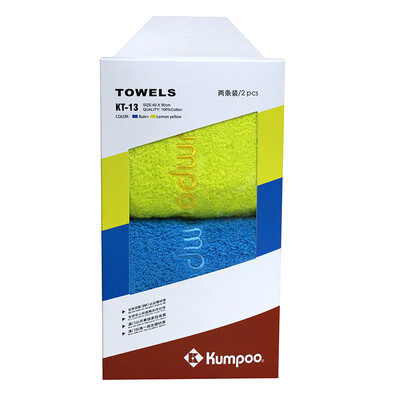 

(KUMPOO) sports towel cotton comfortable 90cm * 40cm * 2 installed KT-13 (fruit green + blue)