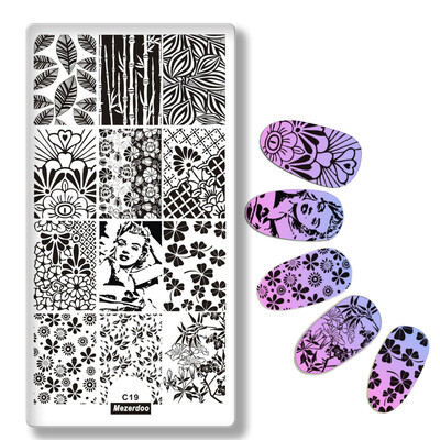 

1pcs Nail Art Stamping Plates Set Bamboo Lace Flowers Christmas Design Polish Stamp New Arrival Templates Manicure C19