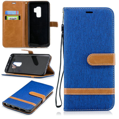 

BEFOSPEY Mixed Colors Denim PU LeatherSoft TPU Card Slot Stand Wallet Case For Samsung Galaxy S9201862
