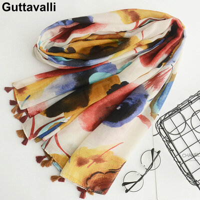

Guttavalli Women Christmas Flowers Long Fringes Shawl Female Yellow Soft Chevron Осенний завод Печать Геометрический SkinnyScarves