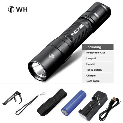 

WH Tactical Flashlight Highlights Long Waterproof Portable Super Bright LED Flashlight Mini Self-defense Riding Outdoor