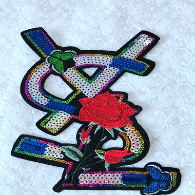 

trim letter log patches multicolored embroidery lace applique DIY accessory