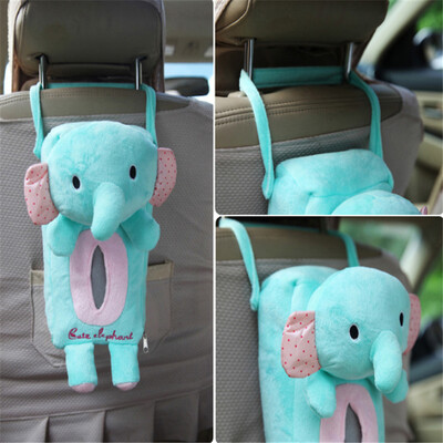 

Huaxiang elephant tissue box cartoon plush car seat bag paper towel set car cartoon elephant paper towel storage box