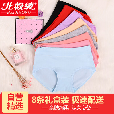 

Arctic velvet ladies underwear womens waist solid color cotton briefs shorts physical comfort seamless underwear 8 gift box