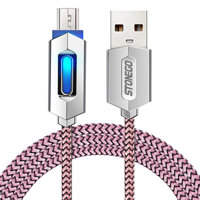 

USB3.1 Nylon Braided Lights LED Micro USB Cable Android Sync Data Cable Fast Charging Cables Phone Upgrades