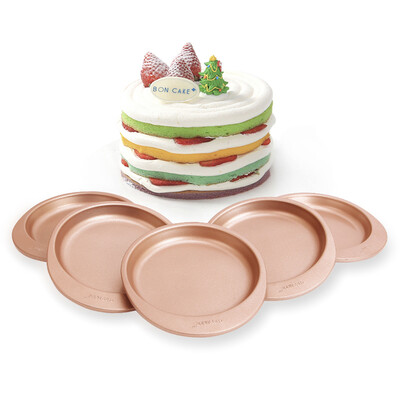 

【Jingdong Supermarket】 CHEF MADE WK9099 Champagne Gold Non-stick Rainbow Cake Bakery Mold 5pcs Set 6pcs 5pcs