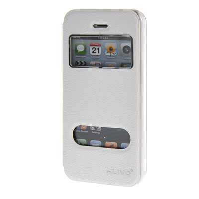 

MOONCASE iPhone 5G / 5S чехол для View Slim Leather Flip Pouch Bracket Back Cover White