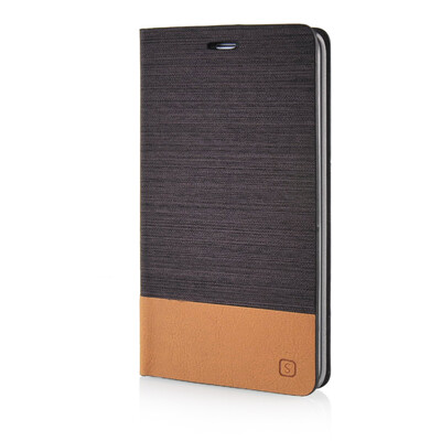 

MOONCASE Canvas Design Leather Side Flip Wallet Pouch Stand Shell Back Case Cover for Samsung Galaxy Note Edge N9150 Coffee