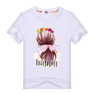 

Brand Kids 3-13Y Baby Girls Princess T-Shirt Новые летние с коротким рукавом Тройники для детей Верхняя одежда Cute Cartoon Patter
