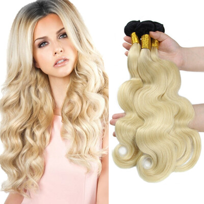 

Nami Hair Ombre 3 Bundles 1b / 613 Blonde Бразильская человеческая волоса Body Wave Two Tone Color 10 "-22" T1B / Blonde Человеческие волосы Weave