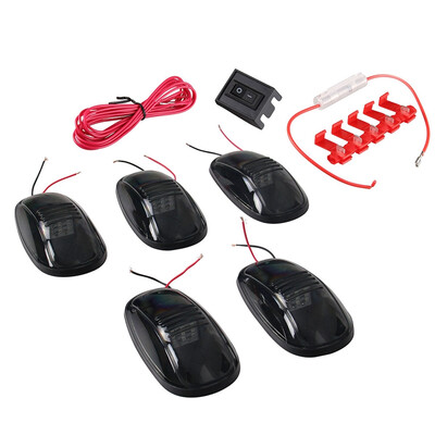 

Ryanstar racing 5pcs Smoked Car Cab LED Roof Running Head Lights Fog Light with wire