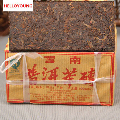 

C-PE027 China 5*100g Pu'er tea cakes cooked tea manufactured in 1995, Chinese health natural organic green food weight loss