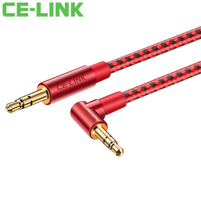 

CE-LINK AUX car audio cable 35mm male to male car headset cable mobile phone laptop audio amplifier elbow round line 05 m China Red 3905