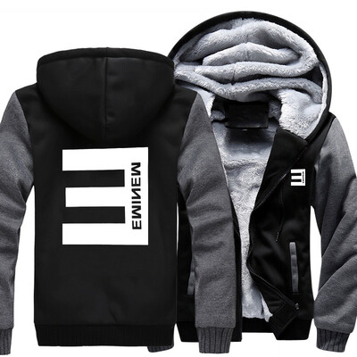 

2018 New Winter Mens Thick Hoodies Eminem Hip Hop Punk Rock Rap Rock Hip Hop Tracksuit Thick Velvet Sweatshirt