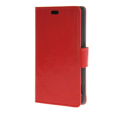 

MOONCASE Smooth PU Leather Flip Wallet Card Slot Bracket Back Case Cover for Sony Xperia Z4 Compact ( Mini ) Red