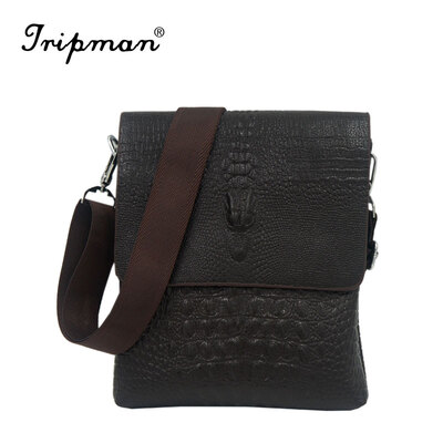 

New Arrival Hot Sale Leisure Man Bag Black Crocodile Pattern Crossbody Real Cowhide 100 Full Genuine Leather Men Messenger Bags Sales